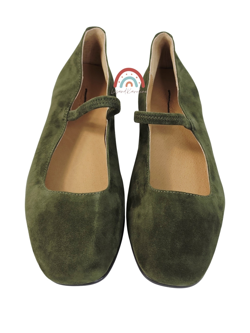 New! Madewell The Greta Ballet Flat in Leather Suede Loden 9 - Picture 8 of 16
